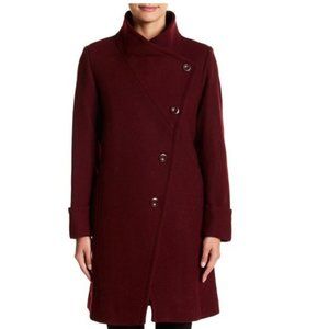 Trina Turk Fiona Asymmetrical Wool Blend Coat